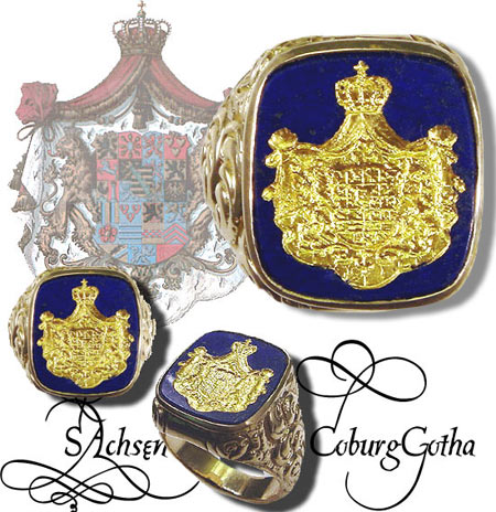 Wappen in Gold ausgelegt - Prinzen Wappen der Sachsen Coburg Gotha Siegelring,Siegelringe,Siegelstein,Lapis,Edelsteine,mit Gold ausgelegt,Edelstein,Platte,gravieren,zum Siegeln, Familienwappen